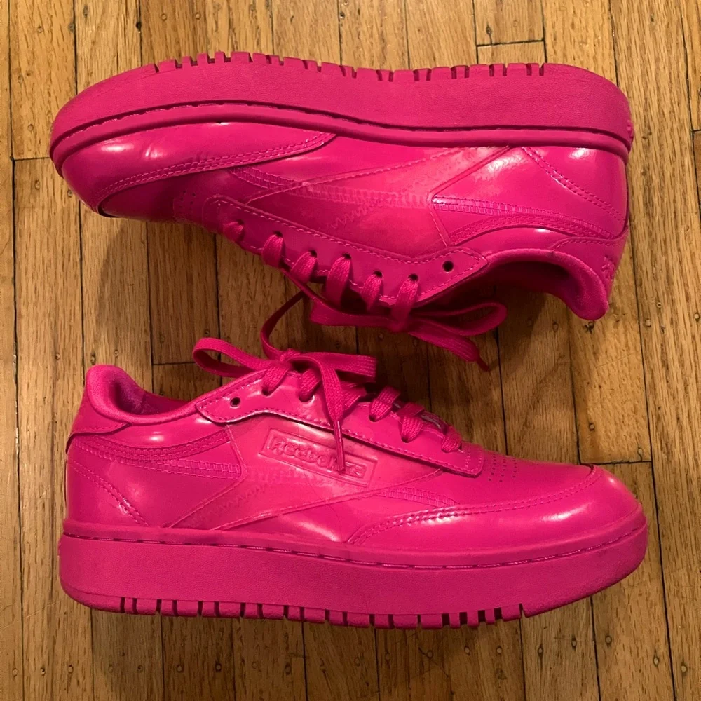 Reebok Cardi B Club C Double Sneakers, Pink, Women’s Size 7 - Picture 2 of 7